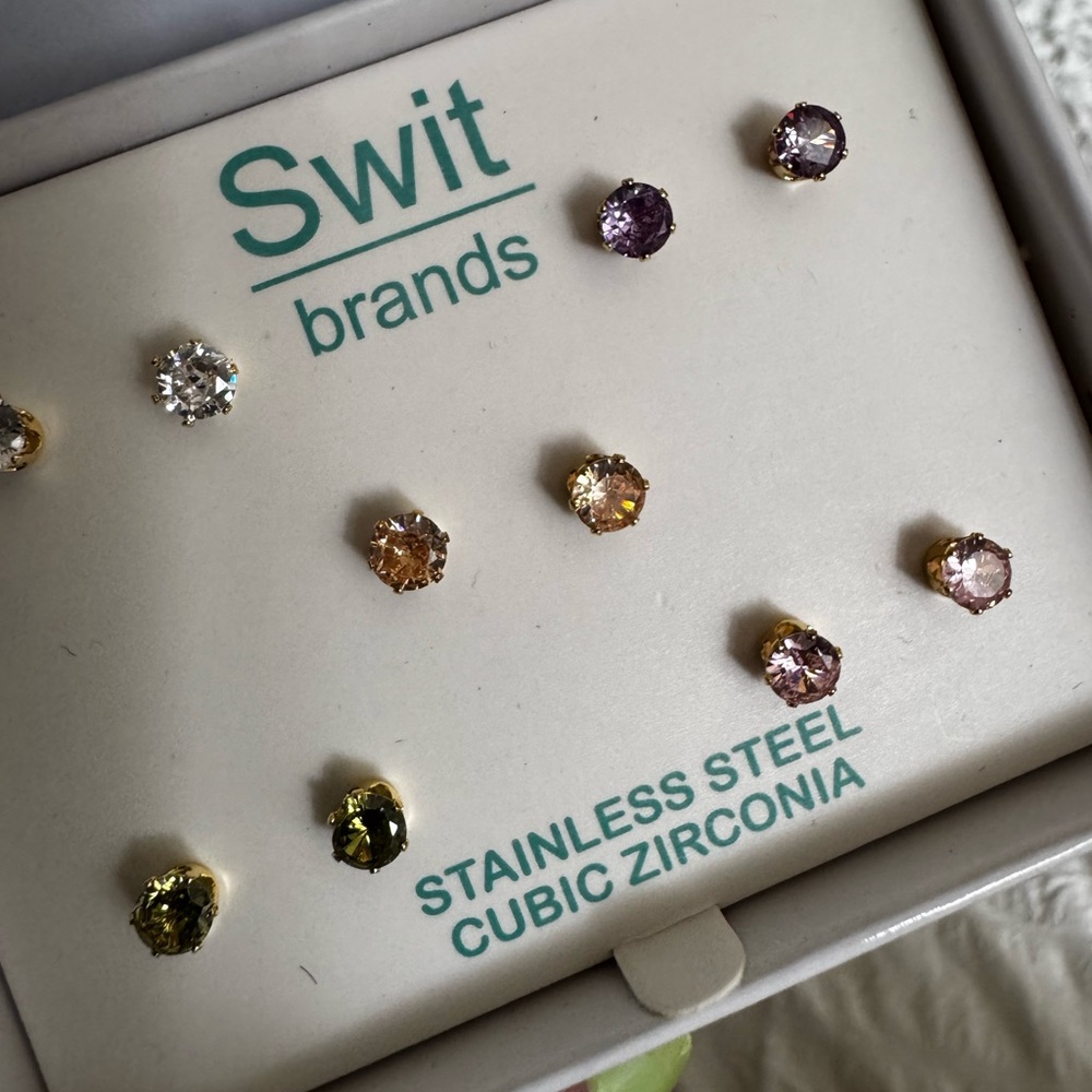 Swit Brands Stainless Steel Earrings Cubic Zirconias